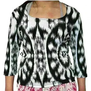 Y2K Abstract Black/White Cami